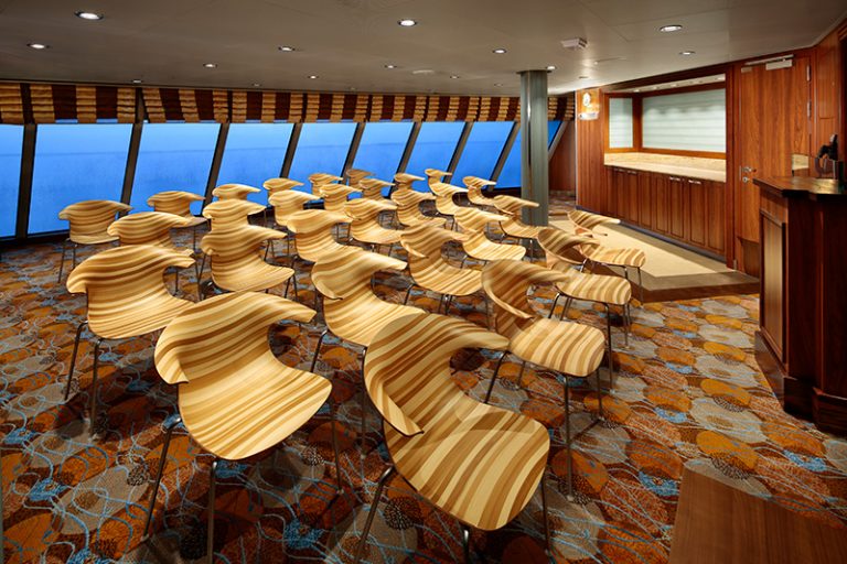 AN, Anthem of the Seas, Conference Center - Jewel Room - Deck 13 Aft, chairs, podium, ocean view, meeting room, business, empty room