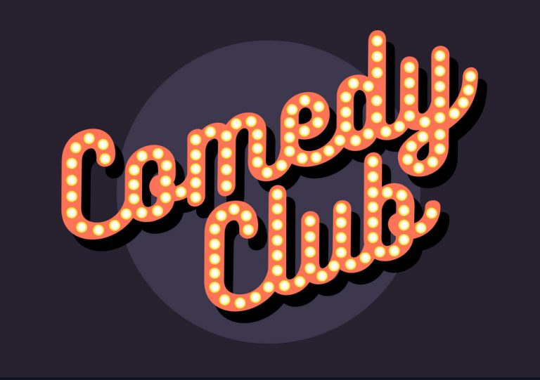 Comedy Club Sign Typographic Type Design Vector Image